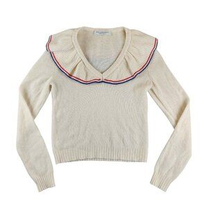Philosophy Di Lorenzo Serafini Sweater Cashmere Sailor Ruffle Collar Preppy sz 4